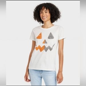 GREYSON Threads Pumpkin Face Graphic T-shirt Women's Size M NWOT